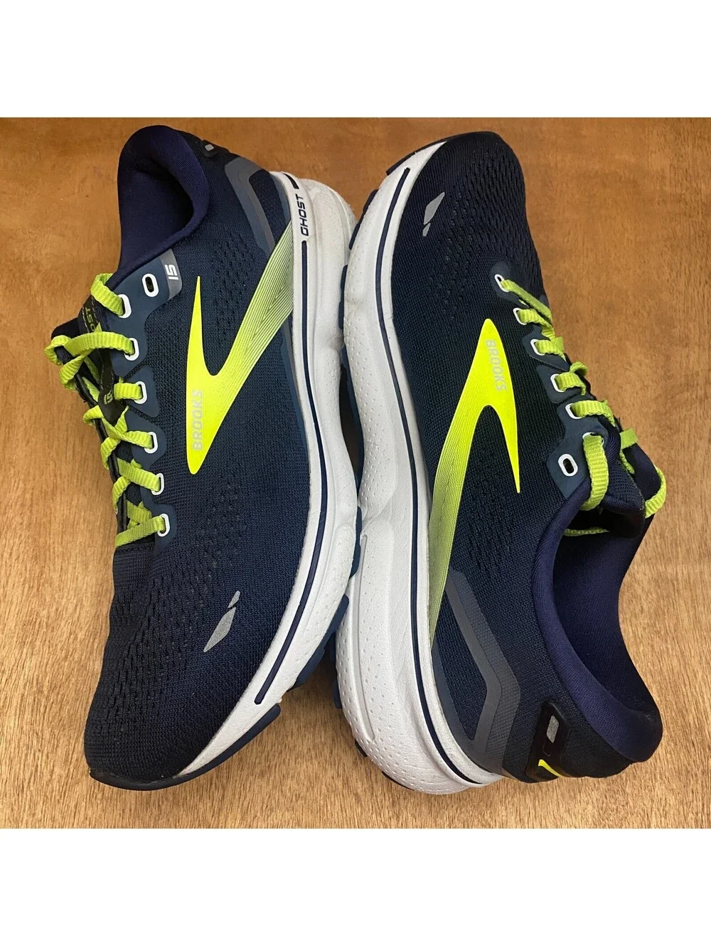 Brooks Ghost 15 Shoes Mens Sz 8.5 Peacoat Nightlife Blue 1103931D429 *No Insoles